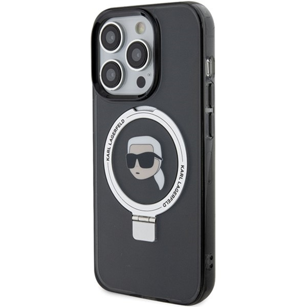 Etui Karl Lagerfeld KLHMP15LHMRSKHK iPhone 15 Pro 6.1" czarny/black hardcase Ring Stand Karl Head MagSafe Case