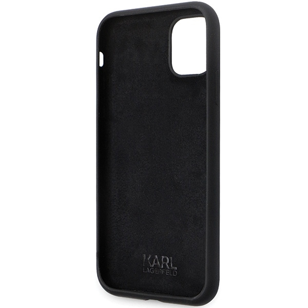 Etui Karl Lagerfeld KLHCN61SMHCNPK iPhone 11 / Xr 6.1" czarny/black hardcase Silicone C Metal Pin