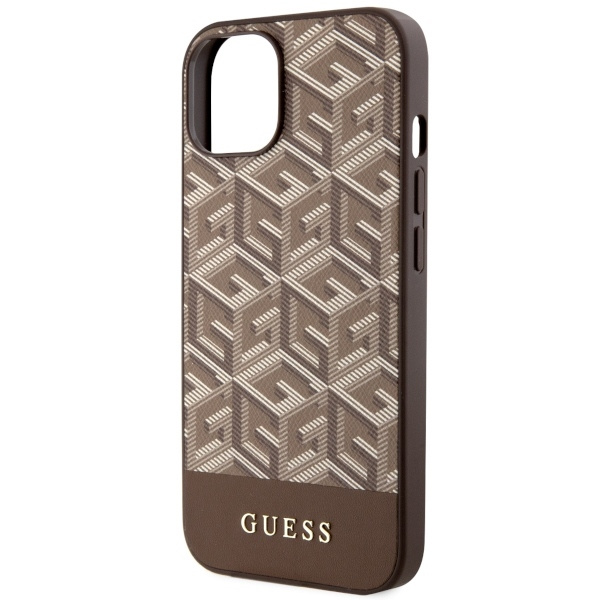 Etui Guess GUHMP14SHGCFSEW iPhone 14 6.1" brązowy/brown hardcase GCube Stripes MagSafe Case