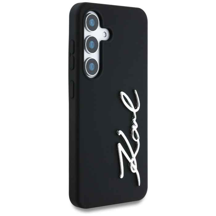 Etui Karl Lagerfeld Silicone Metal        Signature Logo do Samsung Galaxy S25 czarny