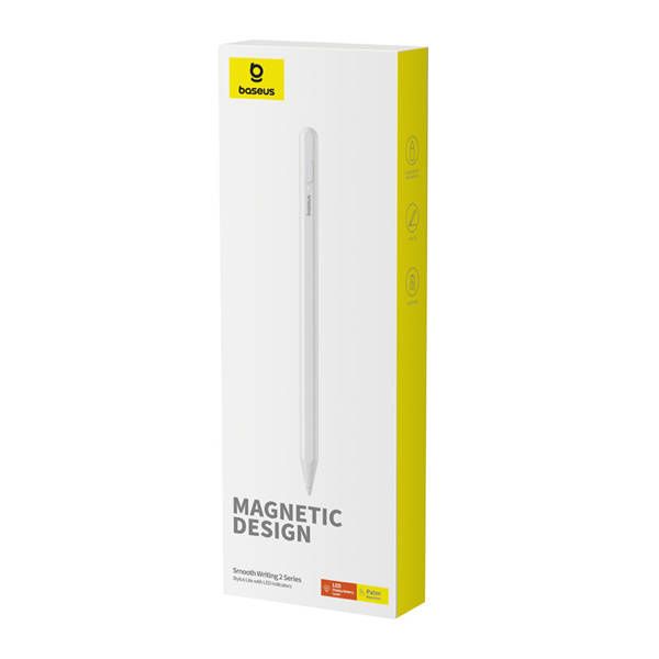 BASEUS rysik do telefonu pojemnościowy Stylus Writing 2 Lite LED (wersja aktywna) 130 mAh biały P80015802213-02/BS-PS025