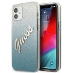 Etui GUESS Apple iPhone 12 Mini Glitter Gradient Script Niebieski Hardcase