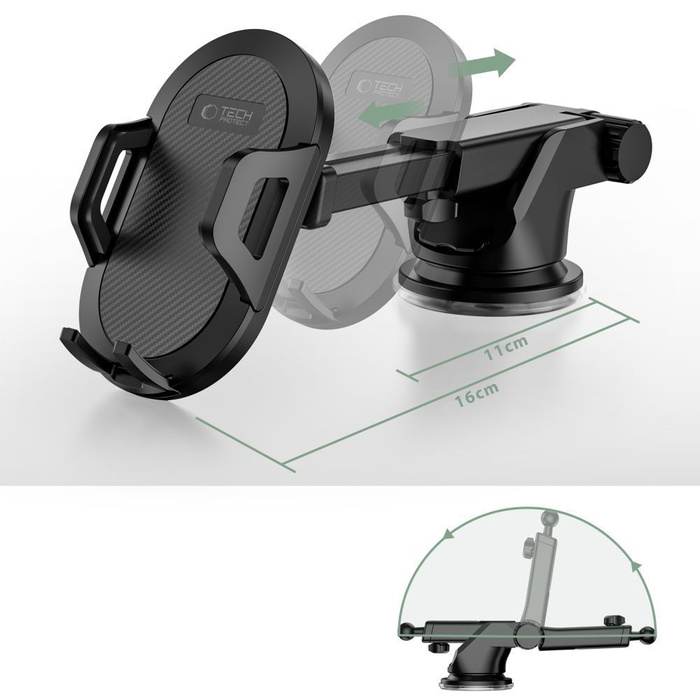 Uchwyt TECH-PROTECT Universal Car Mount Black Czarny