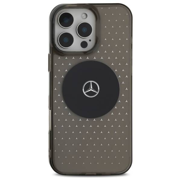 Etui Mercedes iPhone 16 Pro  6.3" czarny/black hardcase MB Case Star Pattern