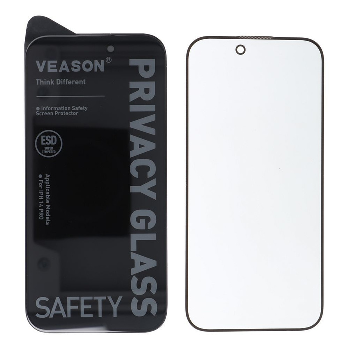 Szkło Hartowane 6D Pro Veason Privacy Glass - do Iphone 12 Pro Max czarny