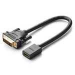 Ugreen kabel przewód adapter DVI (męski) - HDMI (żeński) 0.15m czarny (20118)