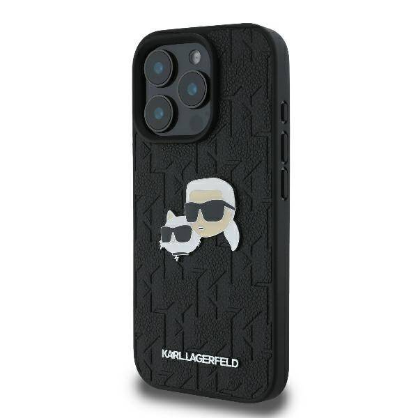 Etui Karl Lagerfeld iPhone 16 Pro Max 6.9" czarny/black hardcase Monogram Karl&Chaoupette Head Pin