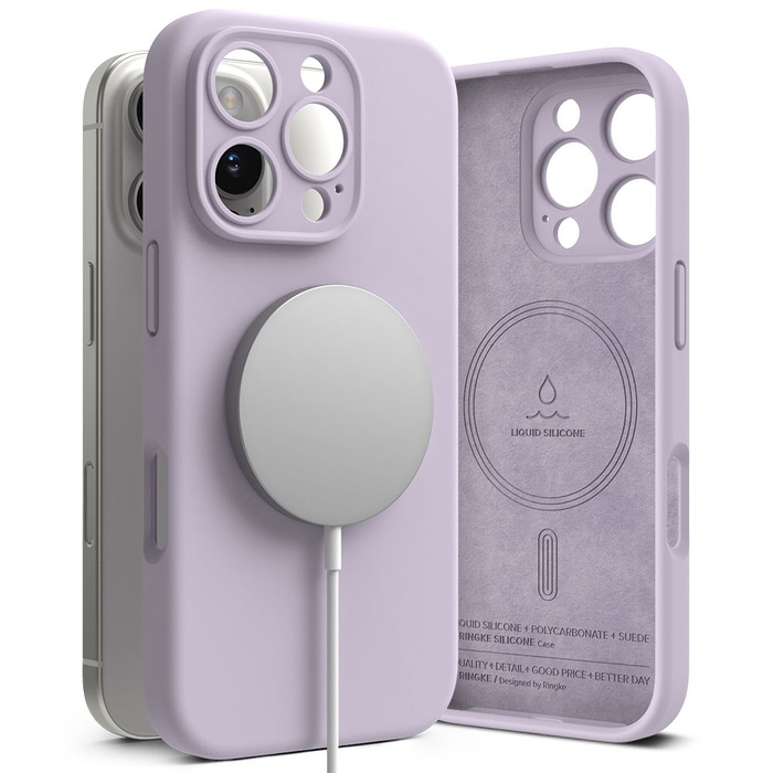 Etui RINGKE SILICONE MAGNETIC MAGSAFE IPHONE 16 PRO MAX LIGHT PURPLE