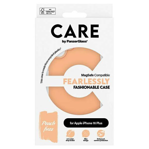 Etui CARE by PanzerGlass Fashion Case iPhone 16 Plus 6.7" brzoskwiniowy/peachy MagSafe 1391