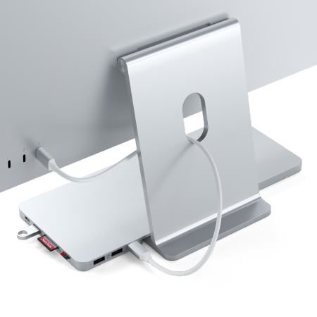 Satechi Slim Dock - stacja dokująca do iMac 24" USB-C (USB-C 10Gb, USBA-A 10Gb, 2x USB-A, czytnik kart micro/SD, kieszeń na NVMe SATA) (silver)