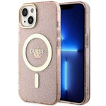 Etui Guess GUHMP14MHCMCGP iPhone 14 Plus 6.7" różowy/pink hardcase Glitter Gold MagSafe Case