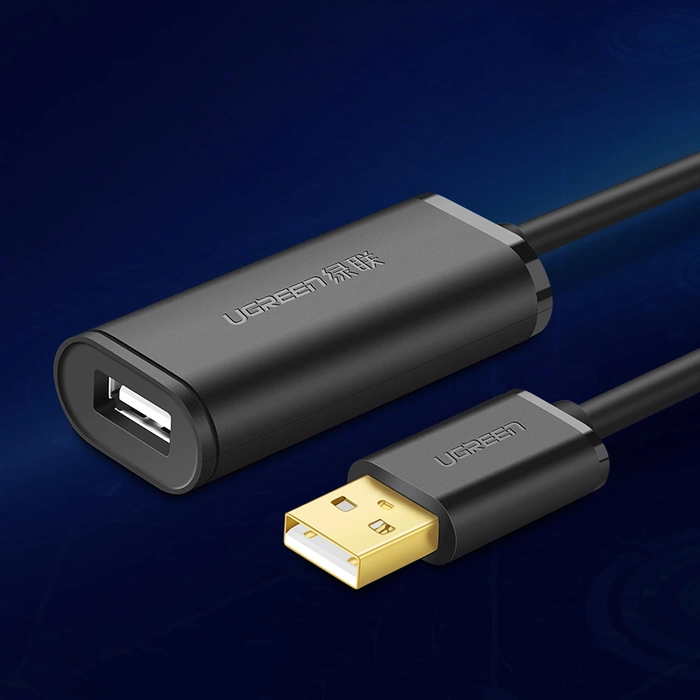 Ugreen kabel aktywny przedłużacz USB-A (męski) - USB-A (żeński) USB 2.0 480Mb/s 25m czarny (US121)