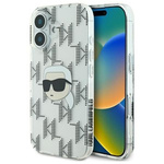 Etui Karl Lagerfeld iPhone 16 6.1" przezroczysty/transparent hardcase IML Karl Head Electroplated