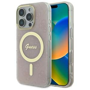 Etui Guess iPhone 16 Pro 6.3" różowy/pink hardcase IML 4G MagSafe