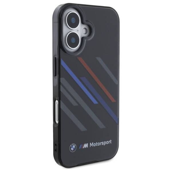 Etui BMW iPhone 16 6.1" czarny/black hardcase Motosport IML Random Stripes