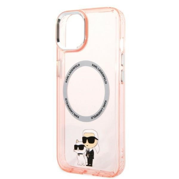 Etui Karl Lagerfeld Klhmp14mhnkcip Iphone 14 Plus 6,7" Hardcase Różowy/pink Iconic Karl&choupette Magsafe Case