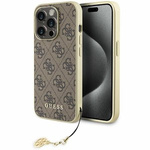 Etui Guess GUHCP15LGF4GBR iPhone 15 Pro 6.1" brązowy/brown hardcase 4G Charms Collection Case