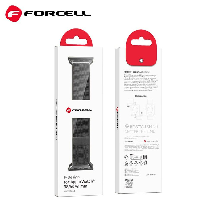 FORCELL F-DESIGN FA03 pasek do APPLE Watch 38 / 40 / 41 mm czarny