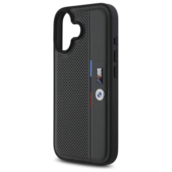 Etui BMW iPhone 16 6.1" antracyt/anthracite hardcase M Perforated Tricolor Detail Line