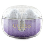 Guess słuchawki Bluetooth GUTWSHDGKEEU TWS + stacja dokująca fioletowy/purple Glitter Gradient