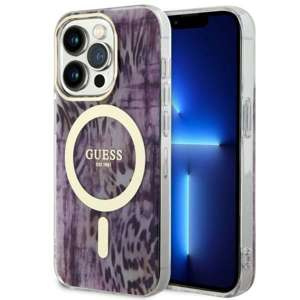 Etui Guess GUHMP14LHLEOPWP iPhone 14 Pro 6.1" różowy/pink hardcase Leopard MagSafe Case