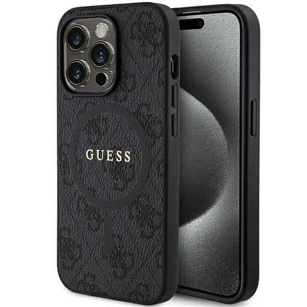 Etui Guess GUHMP13XG4GFRK iPhone 13 Pro Max 6.7" czarny/black hardcase 4G Collection Leather Metal Logo MagSafe Case