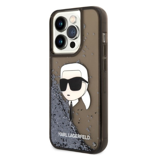 Etui KARL LAGERFELD Apple iPhone 14 Pro Glitter NFT Karl Head Czarny Hardcase