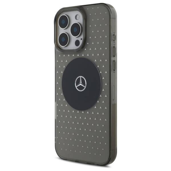 Etui Mercedes iPhone 16 Pro  6.3" czarny/black hardcase MB Case Star Pattern