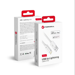 FORCELL F-ENERGY C703 kabel USB A do Lightning MFi 2,4A 12W 1 m biały