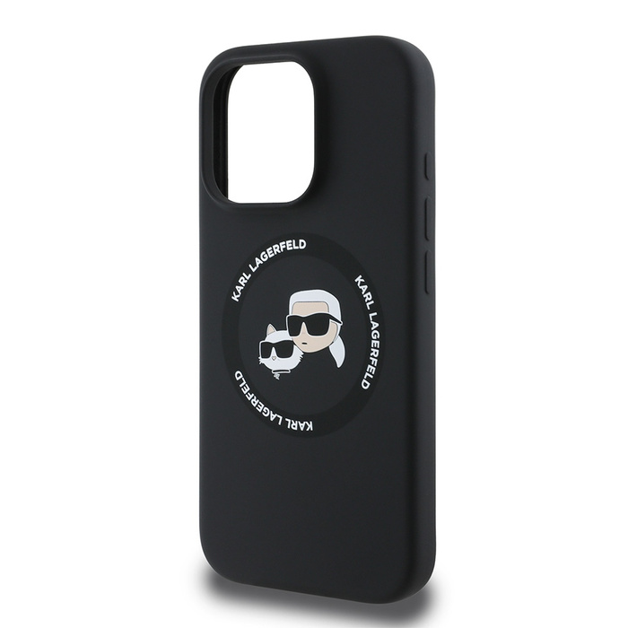 Karl Lagerfeld KLHMP16LSKCHTCK iPhone 16  Pro 6.3" czarny/black hardcase Silicone Karl&Choupette Heads MagSafe