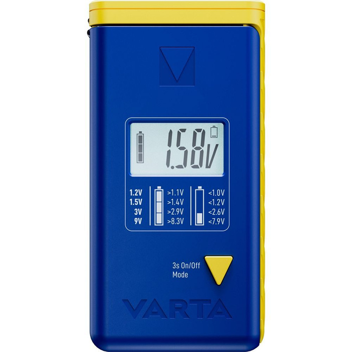 VARTA tester baterii z wyświetlaczem (AA, AAA, Typ C, Typ D, 9V, guzikowe) 893101111 niebieski