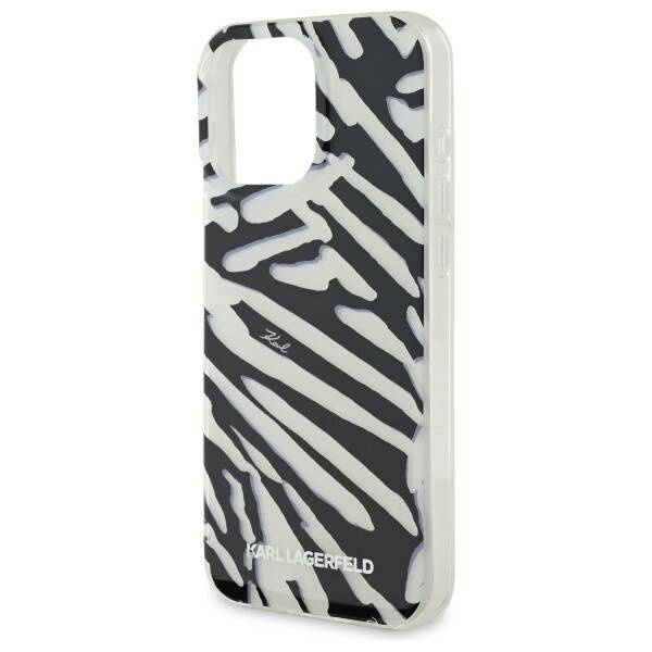 Etui Karl Lagerfeld iPhone 16 Pro 6.3" czarny/black hardcase IML Zebra Pattern & Cord