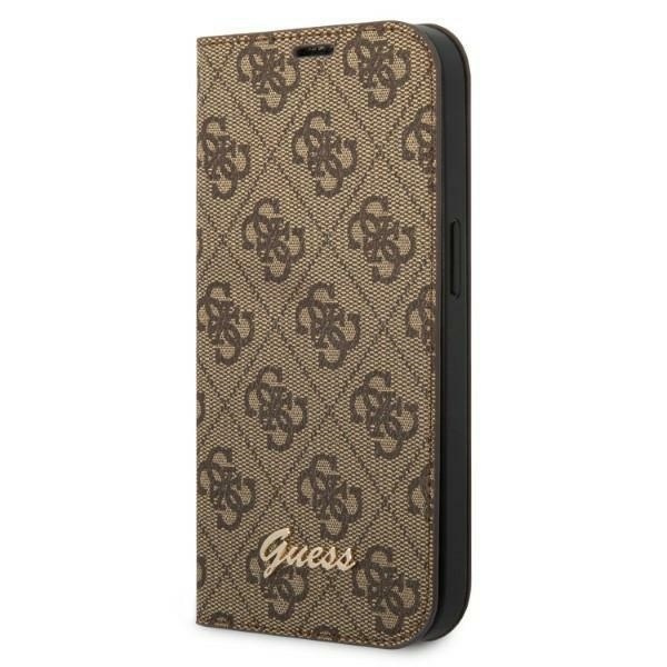 Etui GUESS Apple iPhone 14 Pro Book 4G Vintage Gold Logo Brązowy Case