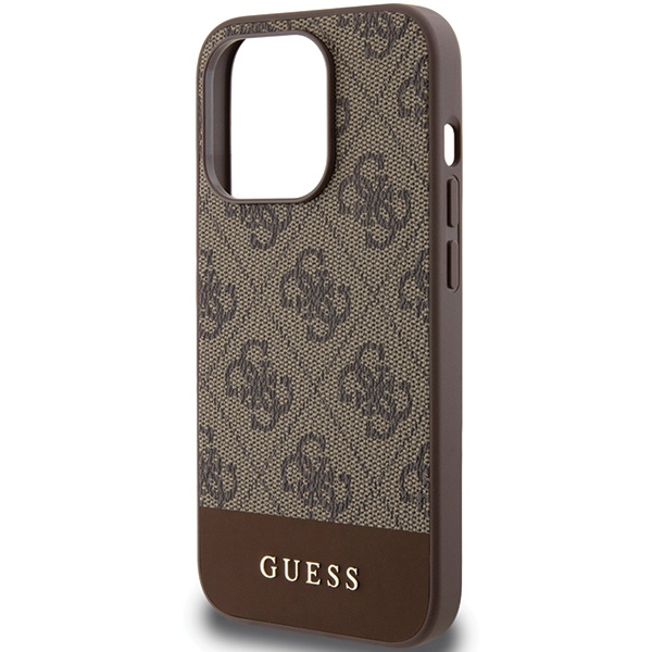 Etui Guess GUHCP15LG4GLBR iPhone 15 Pro 6.1" brązowy/brown hardcase 4G Stripe Collection Case