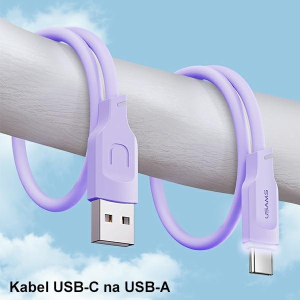 USAMS Kabel USB-C PD Fast Charging 1,2m 6A Lithe Series czarny/black SJ568USB01(US-SJ568)