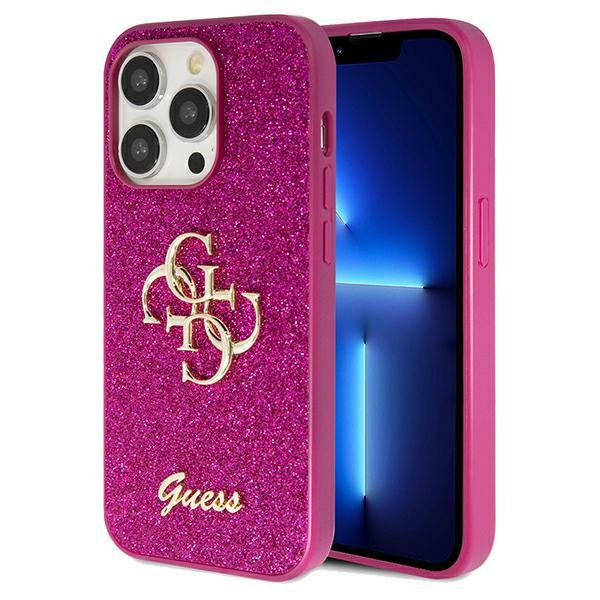 Etui Guess GUHCP15LHG4SGU iPhone 15 Pro 6.1" fioletowy/purple hardcase Glitter Script Big 4G Case