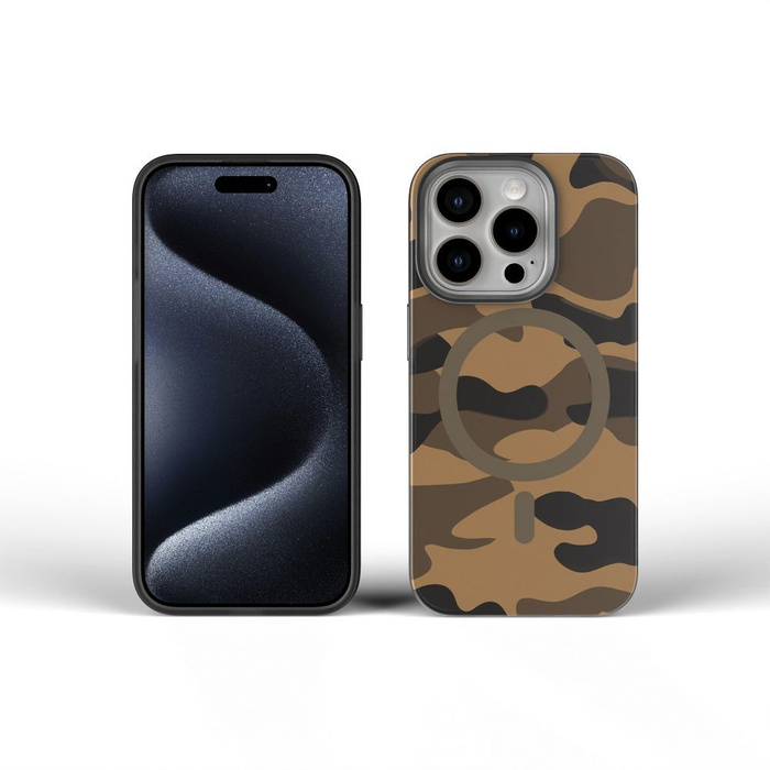 FORCELL F-PROTECT Levels z Dual Layer 4D technology, Miliatry Drop-Test kompatybilny z MagSafe do IPHONE 16 PRO desert camo