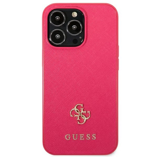 Etui GUESS Apple iPhone 13 13 Pro Saffiano 4G Small Metal Logo Różowy Hardcase