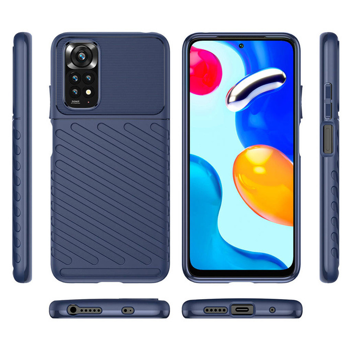 Thunder Case elastyczne pancerne etui pokrowiec Xiaomi Redmi Note 11 Pro+ 5G / 11 Pro 5G / 11 Pro niebieski