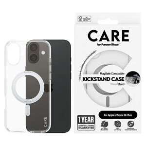 Etui CARE by PanzerGlass Feature Kickstand Case iPhone 16 Plus 6.7" srebrny/silver MagSafe 1327