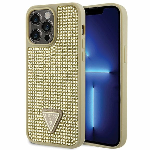 Etui Guess GUHCP14XHDGTPD iPhone 14 Pro Max 6.7" złoty/gold hardcase Rhinestone Triangle Case