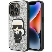 Etui KARL LAGERFELD Apple iPhone 14 Pro Max Glitter Flakes Ikonik Srebrny Hardcase