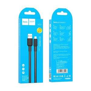 HOCO kabel USB do iPhone Lightning 8-pin 2,4A Jaeger X69 czarno-biały