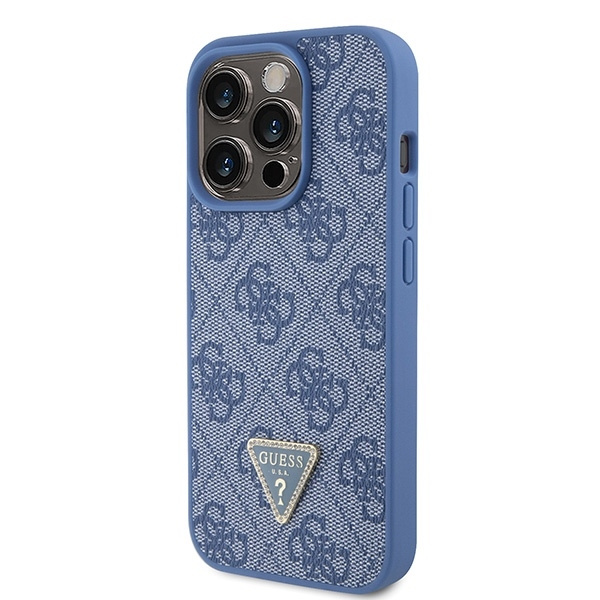 Etui Guess GUHCP15LP4TDPB iPhone 15 Pro 6.1" niebieski/blue hardcase Leather 4G Triangle Strass Case