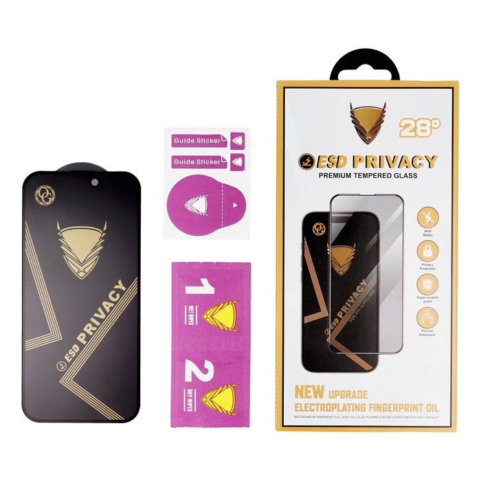 Szkło Hartowane OG Premium Privacy Glass - do Iphone 13 czarny