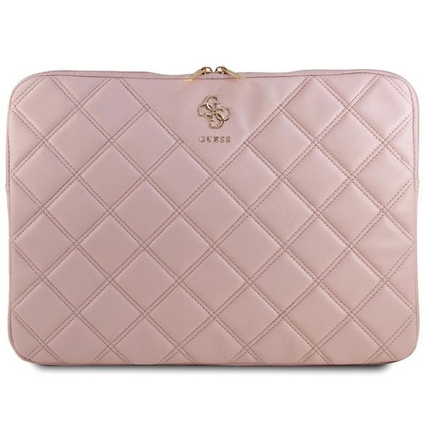 Guess Sleeve GUCS16ZPSQSSGP 16" różowy/pink Quilted 4G