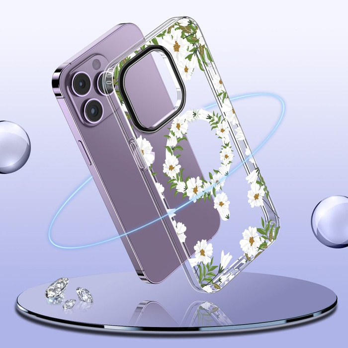 Etui Tech-protect Magmood Magsafe iPhone 15 Pro Max Spring Daisy Case