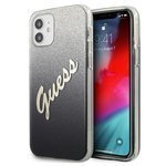 Etui GUESS Apple iPhone 12 Mini Glitter Gradient Script Czarny Hardcase