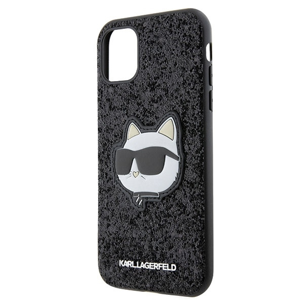 Etui Karl Lagerfeld KLHCN61G2CPK iPhone 11 6.1" czarny/black hardcase Glitter Choupette Patch Case