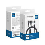 BLUE STAR kabel 4w1 Typ C / USB A do Micro USB / Lightning / Typ C 2,4A 12W Cafule C172 1,2 m czarny